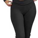 ANRABESS Women 2 Piece Outfits Spring Lounge Sets Long Sleeve Cropped Top Fold Over Flare Pants Comfy Pajamas Set Y2K Clothes, XS