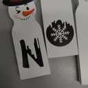 Christmas Snowman Decorations Indoor, Wooden Snowman Block Merry Christmas Sign, Let It Snow Winter Xmas Decor, Cute Xmas Tiered Tray Decorations Table Centerpiece for Mantel Home Holiday Decor