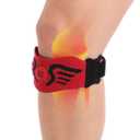 aoFIT 2 Pack Patella Knee Strap Band for Knee Pain Knee Support Patellar Stabilizer Braces Tendon Ergonomic Silicone Pad adjustable Compression for Running Jumping Squats Basketball All Activities (Onyx Ruby)