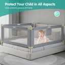 Bed Rails for ToddlersToddler Bed RailsBed Rail for Baby - Adjustable Height Bed Guard with Child Safety Lock, Universal Fit for King/Full/Twin Beds (Grey, 1 Side 78.7Inch)