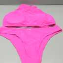 Ekouaer High Neck Halter Bikini Top Floral Swimsuits Two Piece Bathing Suits Triangle Bottoms for Women Teen Juniors XXL (Hot Pink)