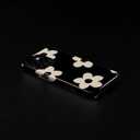 Compatible with iPhone 16 Pro Case - Dual-Layer Protection, Hard Shell with Silicone Interior,Slim Scratch Resistant Shockproof for Woman Men - Black White Flower Floral