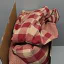 Cyusri Cotton Plaid Twin Comforter Set - Soft Lightweight Bedding 2 Pieces Dyed Bed Set with 1 Pillow Shams,Reversible All Season Farmhouse Down Alternative(Twin Size 68"x90" Retro Red)