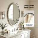 USHOWER Brushed Nickel Oval Bathroom Mirror 24x36 Inch