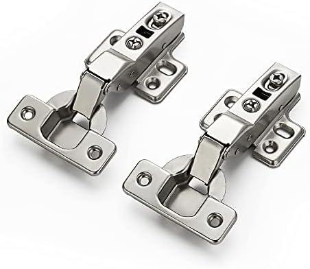 Ravinte 4 Pack 2 Pairs European Kitchen Cabinet Hinges Soft Close Half Overlay Cabinet Door Hinges Heavy-Duty Frameless Adjustable Concealed Cabinet Cup Hinge