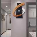 Modern Large Decorative Wall Clock20 inch Black Silent Non-Ticking Nordic Metal Wall Clocks for Living Room Home Kitchen Bedroom Cafes Office StaircaseArabic Numerals Quartz Clock((40x50cm), 15.7x19.7IN