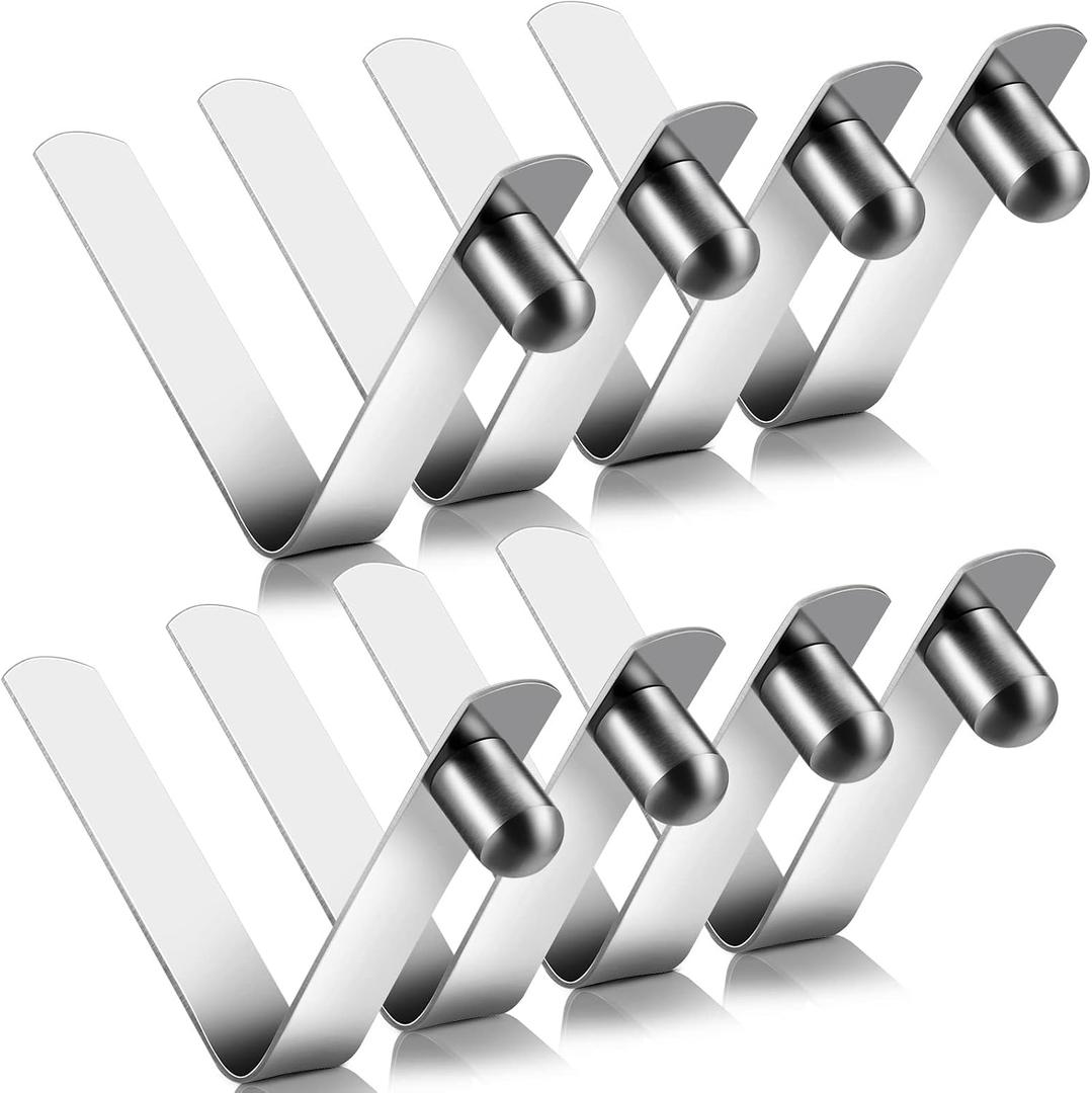 Moxweyeni 8 Pieces Push Button Spring Clips Tent Pole Clips Stainless Steel Kayak Paddle Spring Snap Clips Locking Tube Pin for Camping Kayak Paddle Tent Pole