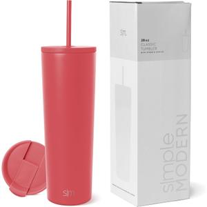 Simple Modern Insulated Tumbler with Lid and Straw | Iced Coffee Cup Reusable Stainless Steel Water Bottle Travel Mug | Gifts for Women Men Her Him | Classic Collection | 24oz | Honolulu