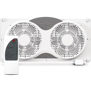 Craig Dual Window Fan with Reversible Airflow - Perfect Window Fans for Home Bedroom, Exhaust & Intake Options, Remote Controlled