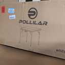 pollilar 34" Folding Card Table Square Foldable Table Plastic Portable with Detachable Legs, Dual Height Adjustable, Heavy-Duty Indoor Outdoor Dining, Game, Picnic, Mahjong Tables-White