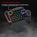 Redragon K585 PRO Wireless One-Handed Mechanical Keyboard, 42 Keys 3-Mode RGB 40% Gaming Keypad w/ 7 Onboard Macro Keys, Detachable Wrist Support, Rechargeable Battery (Red Switch)