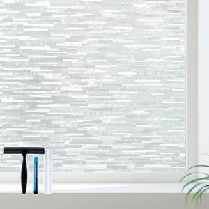 Volcanics Window Privacy Film with Installation Tools, Frosted Glass Window Film, Removable Window Clings for Home Office, Static Cling Opaque Window Stickers, UV Blocking 23.6 x 78.7 Inches