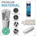 Ronaqua 50 Micron Sediment Water Filter Cartridge 10"x2.5", NSF Certified, 4-Layer Filtration for any 10-inch RO Units & Whole House Systems, Compatible with Culligan P5, AP110, WHKF-GD05, 4 Pack