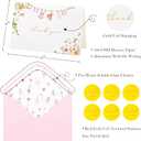 Crisky Baby Shower Thank You Cards with Envelopes & Stickers, 50 Pack Pink Gold Baby Thank You Greeting Cards Bulk for Girl, Watercolor Delicate Wildflower Design
