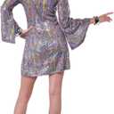 California Costumes, Disco Sensation Costume Dress, Women's X-Large Purple (Purple, M)