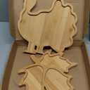2 Pcs Turkey Shaped Bamboo Serving Tray , 11.8 x 7.9 in, 11.8 x 11.8 in
