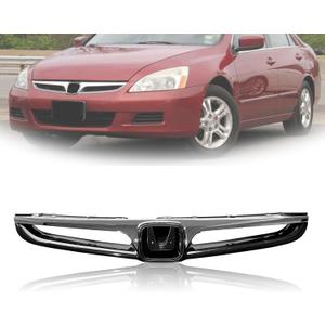 Front Bumper Grill For Accord Sedan 4 Door 2006 2007 Grille Chrome Molding HO1200179 HO1210118 71121SDAA10ZA
