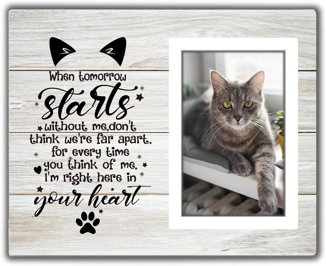 Cat Memorial Picture Frame, Pet Memory Picture Frame, Cat Frames For Pictures Memorial, Pet Cat Memorial Photo Frame 4x6, Cat Picture Frames For Cats That Passed, Passed Away Cat Memorial Gifts