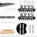 YAYANGATMG 2 Pack Key Holder Wall Mount for Wall with Install Screw, 8 Hooks Ready to Hang, Key Hanger Decor for Kitchen, Entryway, Hallway, Bedroom, Doorway