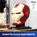 4D Build, Marvel Iron Man 3D Puzzle Model Kit with Stand 96 Pcs | Iron Man Helmet Desk Decor | Building Toys | 3D Puzzles for Adults & Teens 12+