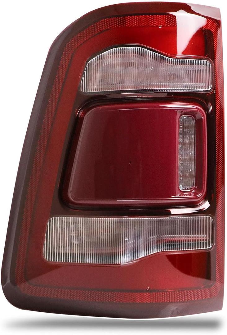 LED Tail Light Red Cover w/o Blind Spot Compatible With 2019-2023 Dodge Ram 1500 Left Driver Side Replace 55112991AD