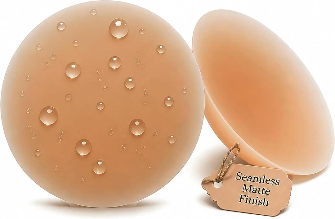 ShapeX Nipple Covers - Reusable Silicone Pads - Washable Waterproof Pasties for Women - Ultra Thin - Seamless Sticky Adhesive
