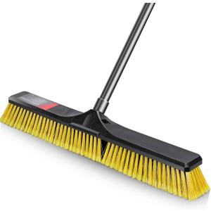 24" Push Broom,Masthome Industrial Broom with Stiff Bristles,Outdoor Broom Heavy Duty and 55" Long Handle,Heavy Duty Broom Brush for Garage Yard Patio Warehouse Concrete Floor Cleaning