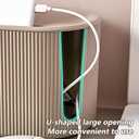 Cable Management Box,Desk Cord Organizer with Groove Cover,Plastic Cord Hider Box,Large Cable Box Organizer,Power Socket Management for TV/Computer/Router/Games Console Cable Storage (Milk Tea)