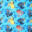 Paw Patrol Calling All Pups 4 Piece Toddler Bedding Set Includes Comforter, Sheet Set Fitted + Top Sheet + Reversible Pillowcase for Boys Bed, Blue