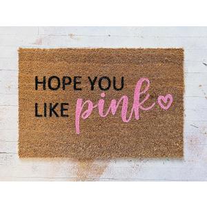 Hope You Like Pink Entry Doormat Outdoor Indoor Entrance Rugs Entryway Indoor Rugs Home Porch Decor Easter Kitchen 16x24 inch