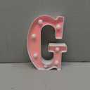 Pooqla LED Marquee Letter Lights, Light Up Pink Letters Glitter Alphabet Letter Sign Battery Powered for Night Light Birthday Party Wedding Girls Gifts Home Bar Christmas Decoration, Pink G (Warm White)