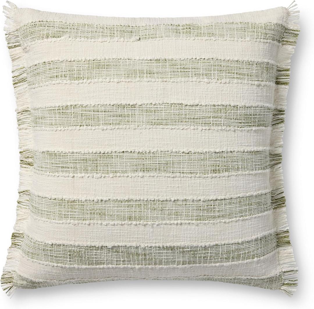 Loloi Green/Ivory 22'' x 22'' Cover Only Pillow