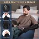 Long Copper Compression Arthritis Gloves for Women & Men, Medical Arm & Hand Compression Gloves, Fingerless Pressuse Gloves, Hand Support Sleeves for Carpal Tunnel, Lymphedema, Hand Pain, Edema, Small