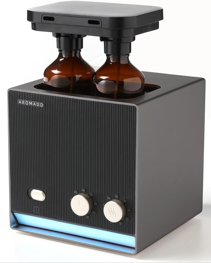 Smart Aroma Waterless Essential Oil Diffuser, Cold Air Tech Scent Air Machine for 2000 Sq Ft, 200ml Hotel Collection Diffuser for Home & Office (Black Titanium, Two Scents)