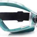 UKNOW Safety Goggles Over Glasses - Anti-Fog Clear Lens - ANSI Z87.1 Certified Eye Protection for Lab Work, Industrial Use (Teal)