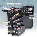 Mobile Nail Tech Station & Rolling Makeup Case with Drawers - Lockable Nail Travel Case for Nail Tech, Cosmetology Case on Wheels, Salon Cart & Tattoo Workstation