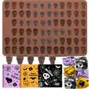 2 x 2-Pack Halloween Skull Chocolate Molds  70-Cavity Skull Silicone Mold + 150 Halloween Foil Wrappers  DIY Candy, Chocolate & Treats
