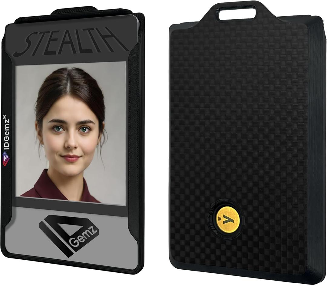 Badge Holder for Yubikey5 NFC Tokens - Holds up to 3 Badges - Stealth Black (1 Yubikey - Internal Slot)