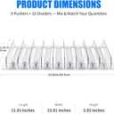 9-Pack Spring Loaded Shelf Pusher System, Adjustable Width Automatic Product Dispenser, Retail Display Divider Organizer for Gondola Shelf, Supermarket, Pharmacy, Snack & Medicine, 23.82" x 11.81"