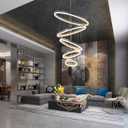Modern Chandelier, Dimmable 5 Rings Chandelier Light Fixture Luxury Big LED Chandelier for High Ceiling Living Room Foyer,Contemporary Acrylic Modern Led Pendant Light Fixtures with Remote Controller, D23.6"-5r