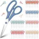 Lasnten 48 Pack Scissors Bulk 8" All Purpose Comfort-grip Handles Sharp Scissors for Office Home School Student Teacher Craft Sewing Fabric, 6 Colors(Morandi)