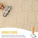 Wooden Handle Stainless Steel Cookie Stamps,Christmas Snowman Cookie Cutter Custom Embossed Biscuit Stamp for Baking, Durable Cookie Decorating Tools
