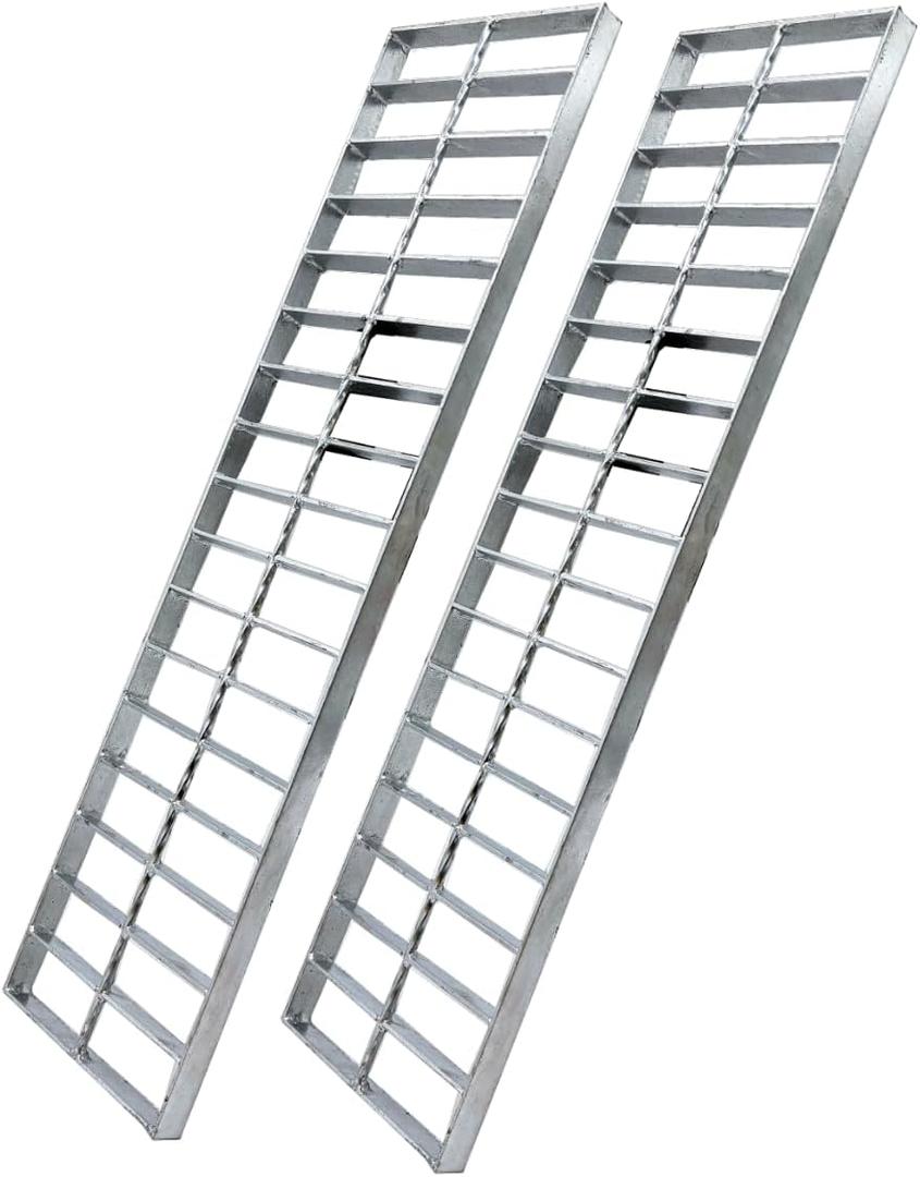 Galvanized Steel Drain Grate 20x5 for NDS 5 PRO Channel, 2 PC Outdoor Drain Cover, B Class Replacement Sewer Grate Durable Heavy Duty, Sliver Rectangle Drainage Grate for Driveway, Concrete