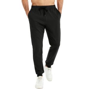 Indoner Men's Fleece Joggers Sweatpants – Thermal Tapered Athletic Fit Jogging Pants with Zipper Pockets Lightweight Soft Warm Winter Bottoms for Cold Weather Running Hiking Gym WFH Lounge Wear