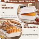 Cast Iron Bread Loaf Pan with Lid, Loaf Pans for Baking Bread 9x5, Enameled Bread Pans for Homemade Bread, Sourdough, Set of 2 (Cream White)