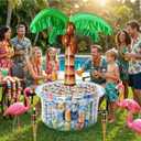 Inflatable Palm Tree Cooler 60" Inflatable Pool Party Bar Inflatable Serving Bars Cooler Bar Ice Buffet Serving Trays Keep Food Drinks Salad Cool Party Decorations for BBQ Picnic Beach