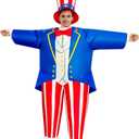  Inflatable Uncle Sam Costume Adult Independence Day patriotic blow up costume 4th of july inflatable costume uncle sam blow up suit, One Size