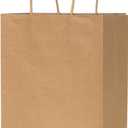 vanhel 50 PCS Gift Bags with Handles,8 x 4.25 x 10.5 Inches,Gift bag,Brown Paper Bags with Handles bulk, Shopping,Party, Retail, Merchandise, Favor, 50 count