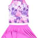 Girl Tankini Tie Dye Swimsuit Two Piece Bathing Suit Hawaii Swimwear Quick Dry Size 11 12