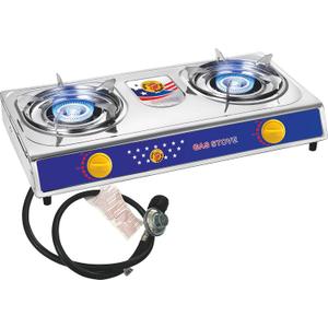 Vivicreate 2 Burner Propane Stove, [20000 BTU] Portable Camping Gas Cooktop with Auto Ignition, Stainless Steel Outdoor Cooker with Regulator & Hose for RV, Backyard, Camping and Emergency Use